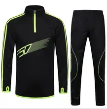 15 16 Men Sport Running Football Set Long Jacket Pants Suit Kids Soccer Training Skinny Leg Pants Pantalon Tracksuits Sportswear