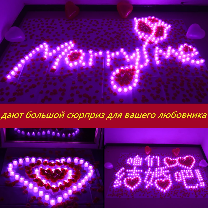 

1 Pc Customized Flameless Candles Decorative Led Electronic Candle Light/Yellow Led Tea Lights/Romantic Express Love Home Decor