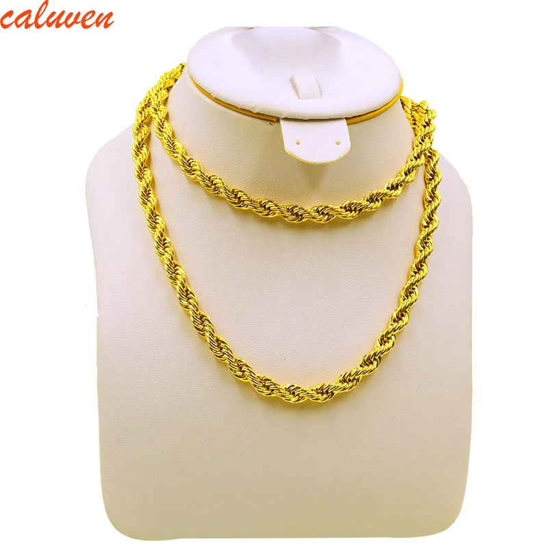 

Nigerian Unisex Gold Color Big 60/70/80cm Chain Gold Color Rope Matching Chain Party Decoration Accessories