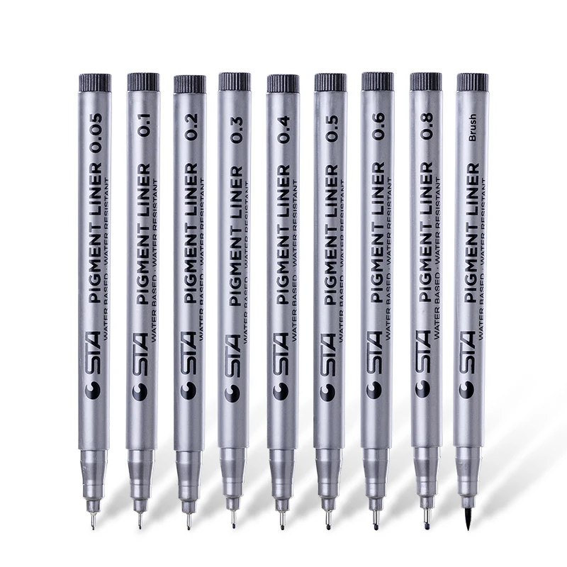 SET OF 16 Premium Micro-Line Ultra Fine Point Ink Pens Archival Ink
