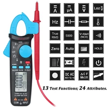 ACM91 цифровой клещи Pro RMS DC/AC Ток 100A 1mA разрешение Тестер Температура мультиметр ремонт автомобиля Амперметр Вольтметр