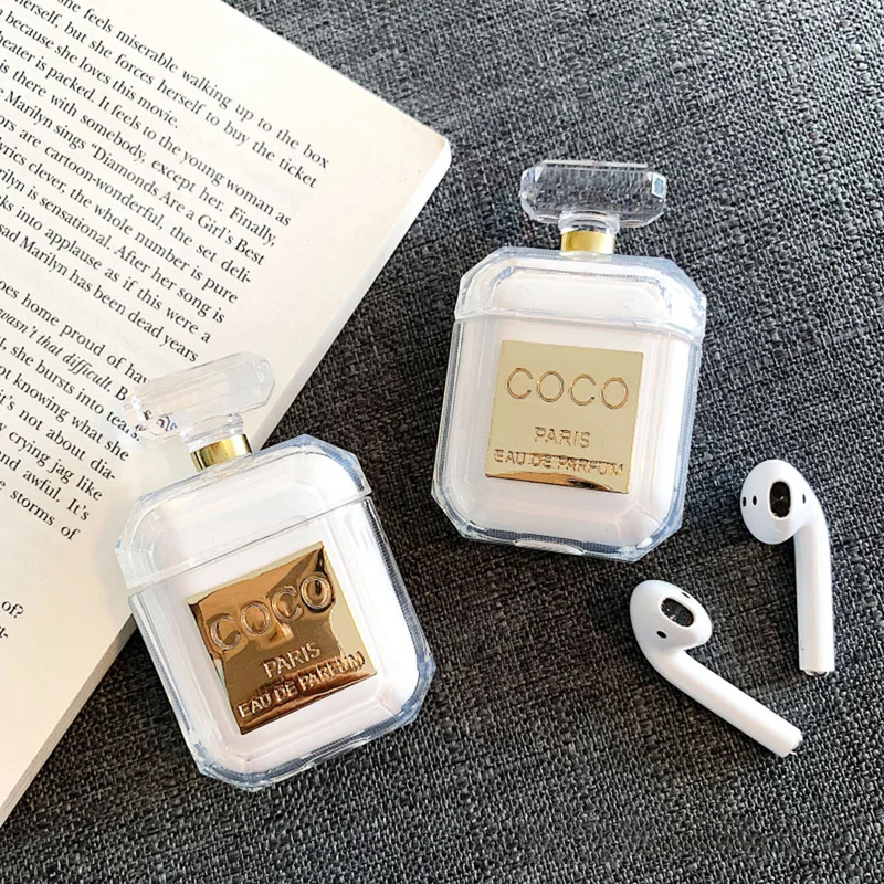 Perfume bottle Silicone Case For Airpods Earphone Protective Case Shockproof and Drop Clear Soft TPU Case For Apple Airpods 1/2
