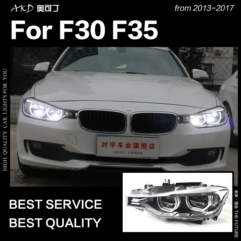 АКД стайлинга автомобилей для F30 F35 фары 2013- 320i 318i 325i фары DRL HID фара ангельский глаз биксеноновые фары аксессуары