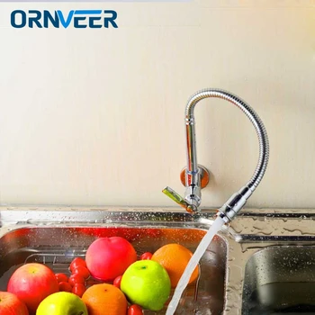 

Free Shipping/Modern Chrome Single Handle Kitchen Faucet Cold Water Faucet Wall Mounted Brass Kitchen Taps