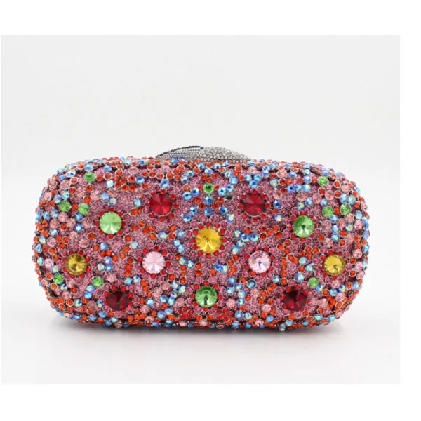 XIYUAN BRAND Crystal Clutch Bag red Multicolor Diamond Party Purse