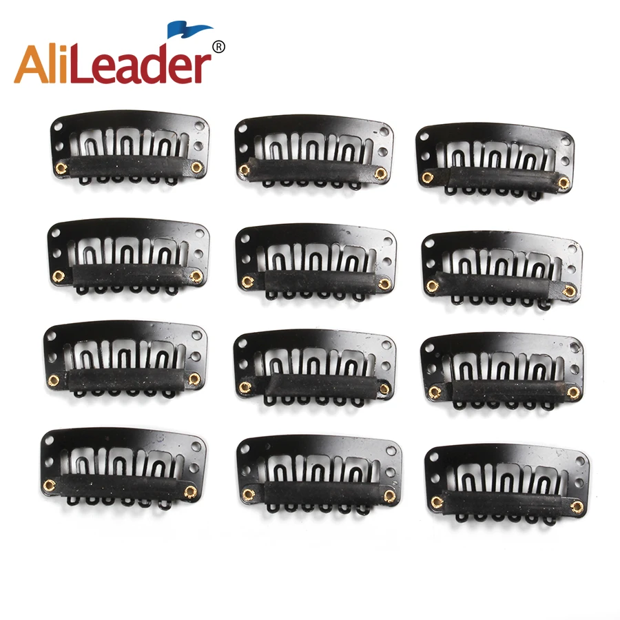 AliLeader 12 шт. металлические зажимы для наращивания волос 6 Зубцов с резиной 33 мм