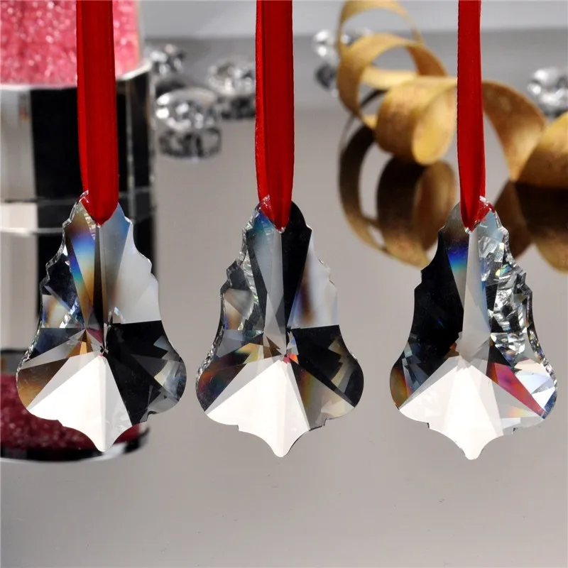50mm Clear Maple Leaf  K9 Crystal Glass Prisms Pendants Chandeliers Parts Garland Chakra Spectra Lustres Rainbow Lamp Hang Drops (3)