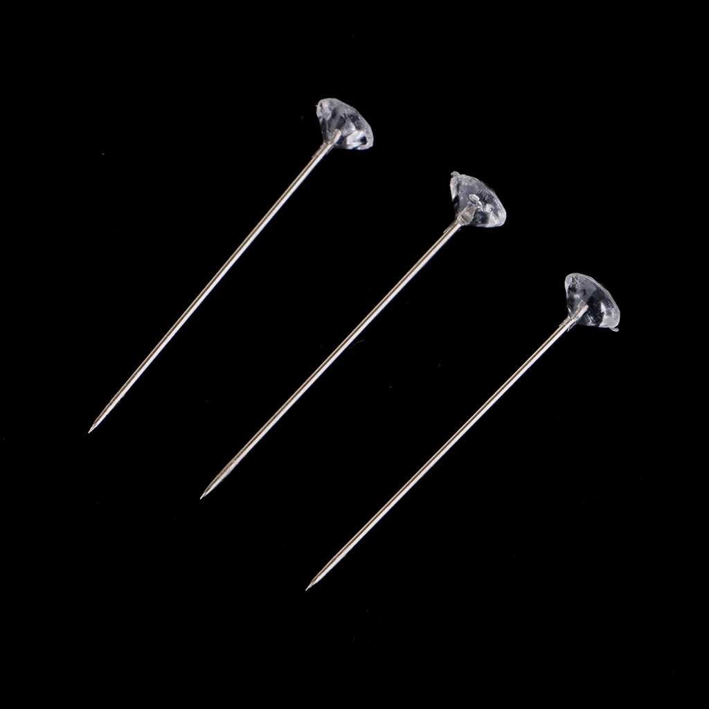 100pcs Diamante Head Sewing Pins Stitching Needles Corsages Pins Wedding Boutonniere Flower Floral Bouquet Pins