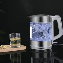 Стеклянный Электрический чайник используется для приготовления пищи большой емкости из нержавеющей стали автоматический сбой питания прозрачная защита от перегрева