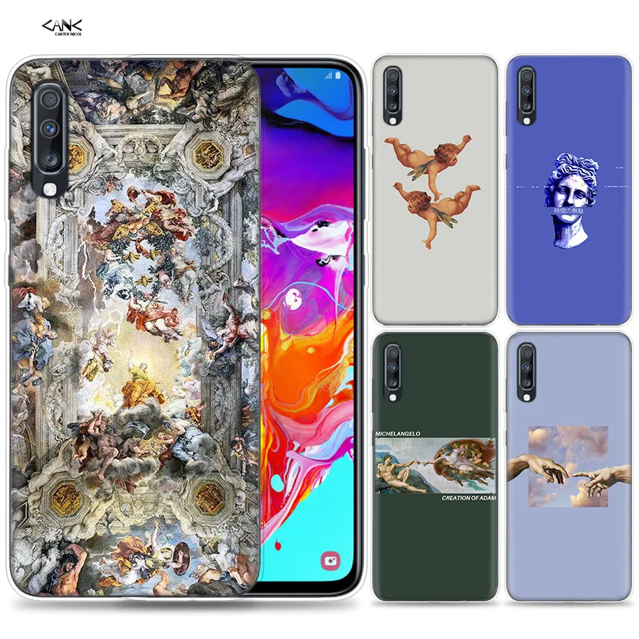 

Bags Case for Samsung Galaxy Mobile Phone A50 A70 A30 A20 J4 J6 J8 A6 A8 M30 A7 Plus 2018 Note 8 9 Michelangelo Art Statue Aesth