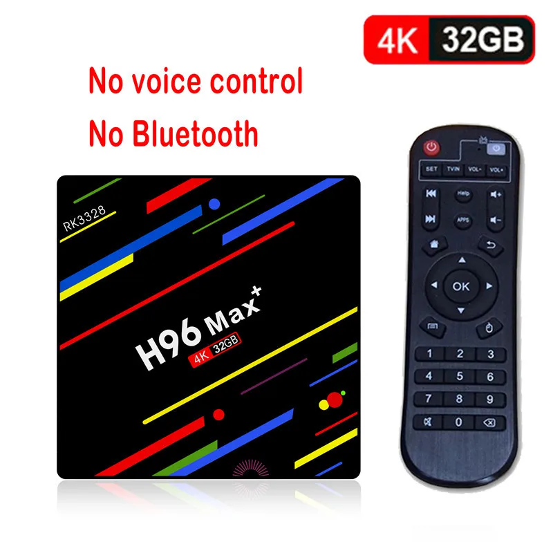 H96 MAX PLUS ТВ приставка RK3328 Smart 4K HD 4G 64G Android 8,1 четырехъядерный Google Голосовое управление плеер Settop BOX с подсветкой клавиатуры - Цвет: no voice 4G 32G