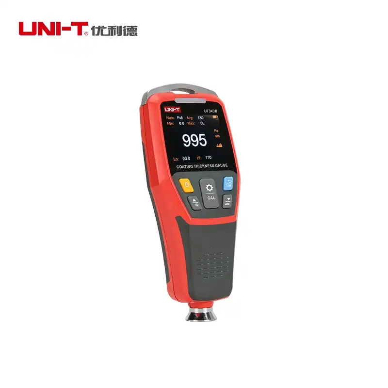 UNI-T medidor de espessura de revestimento digital portátil 0-1250um lcd auto carro pintura filme medidor de espessura usb gravador de armazenamento de dados ut343d