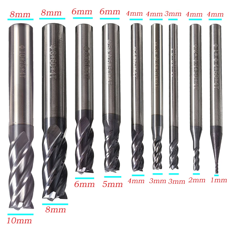 5 mm 3 mm Schaftfräser Teil Werkzeug 10 Stück Titanium beschichtet Neu