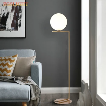 شراءالشمال تصميم ما بعد الحداثة الذهب الأبيض معدن LED طويل القامة مصباح أرضي الوقوف الخفيفة مع الجدول لغرفة المعيشة صالون تجميل شحن مجاني