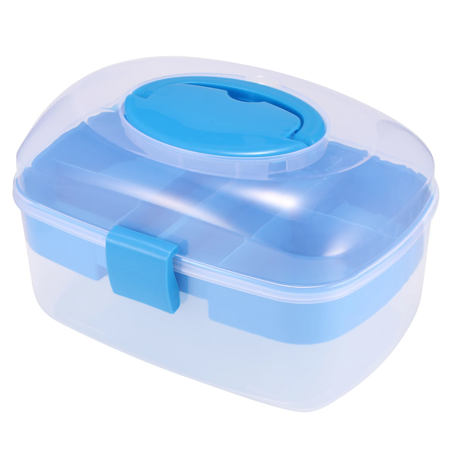 Пластиковый ящик для хранения швейный набор в коробке иглы ленты ножницы многофункциональные Нитки Швейные аксессуары инструменты - Цвет: Темно-синий