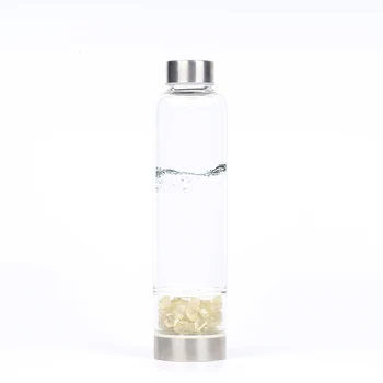 

Natural Citrine Quartz Crystal Glass Water Bottle Gravel Irregular Stone Point Wand Healing Crushed stone cup
