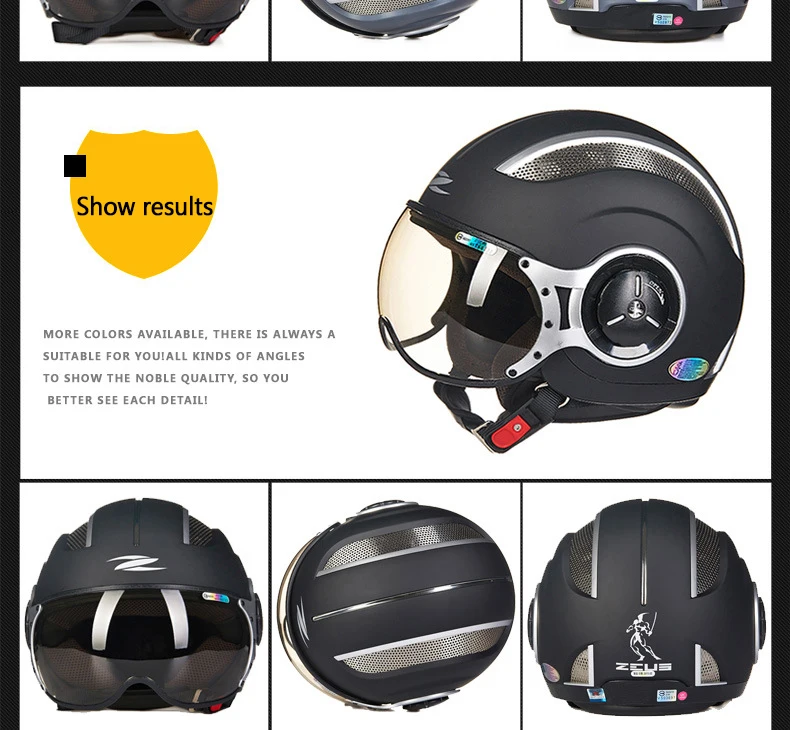 ZEUS тайваньский мотоциклетный шлем motocorss jet retro3/4 half helmet218C