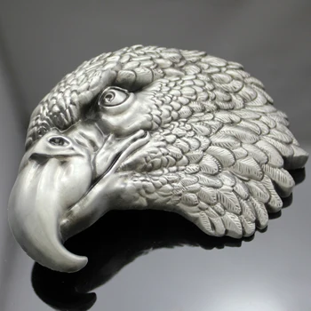 

Top Fashion Vintage Silver Belt Buckle Men Western Etch Bald Eagle Head Bird of Prey Women Unisex