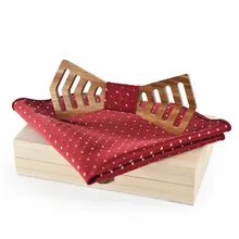 Модный деревянный Костюм Джентльмена с квадратным воротником и пуговицами, с вырезами, галстуком-бабочкой ручной работы, для свадебной вечеринки, деревянный галстук