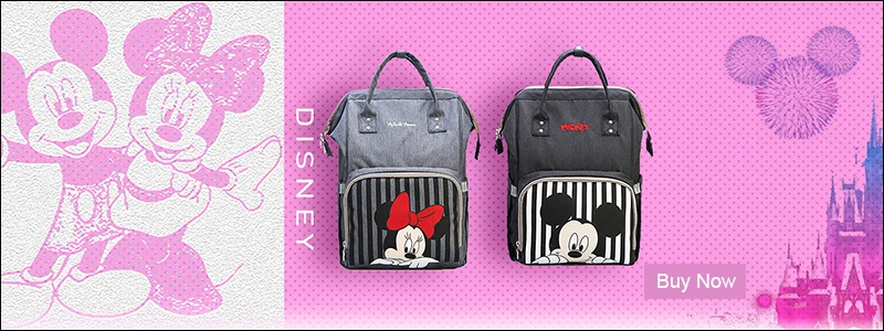 Disney Mummy Bag Women Multi-Function Nappy Baby USB Bottle Insulation Maternity Bag Large Capacity Diaper Backpack Red New