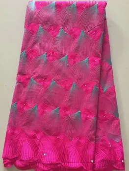 

Nigerian lace fabrics with stones and beads embridery French high quality net lace fabric for women nice dress