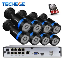 Techege 8CH 1080 P 48 В PoE NVR 2.0MP 3000tvl ночного видения POE IP Камера P2P облако камеры системы видеонаблюдения Системы Товары теле- и видеонаблюдения