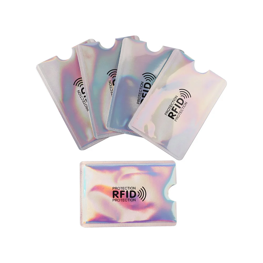 

10PCS/Lot Anti Rfid Wallet Blocking Reader Lock Bank Card Holder Students Id Card Protection Metal Credit Card Holder Aluminium