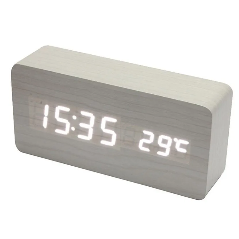 

Zero Temperature Sounds Control display electronic desktop LED Alarm Clock