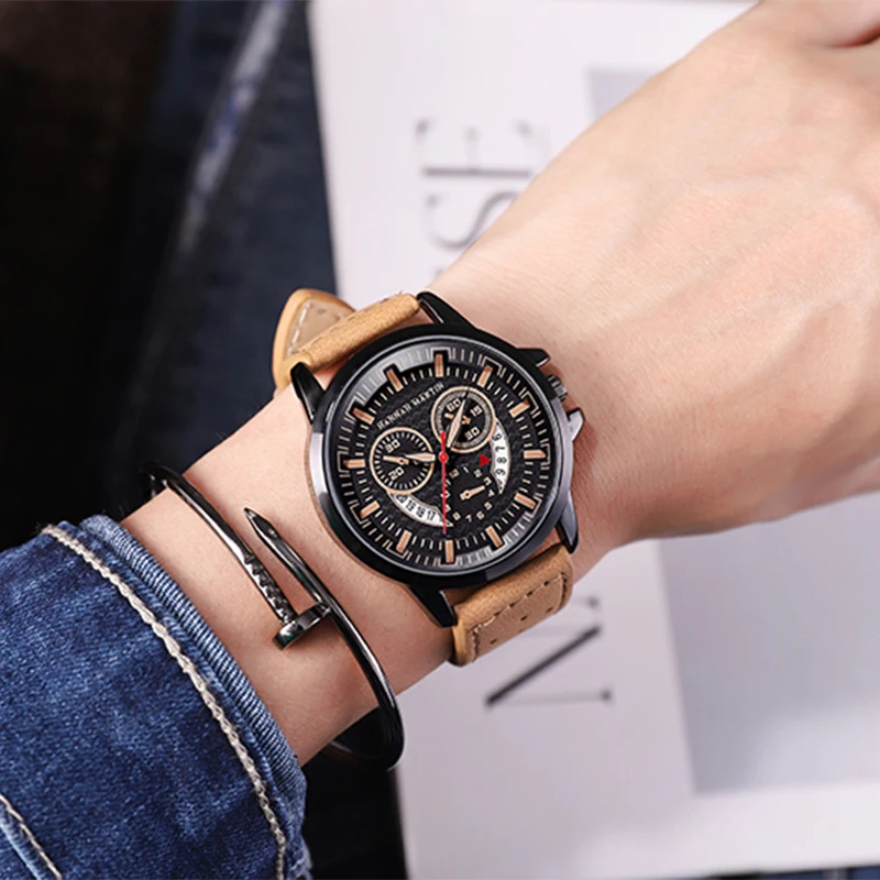 Women Watches Watch Men Leather Quartz Wristwatch Special Desgin Fashion Men s Needle Length Wristwatch Relogio 4