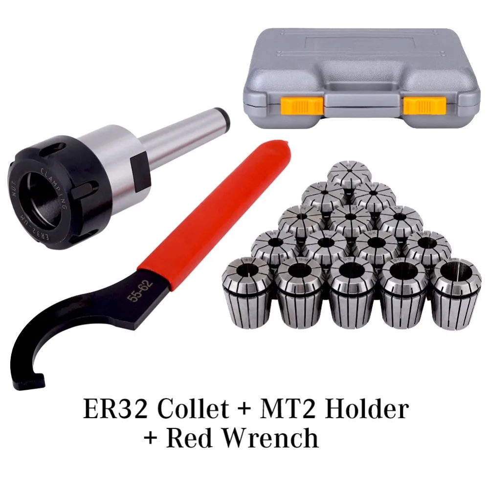 

CNC Engraving Machine Collet ER32 Collet Set + MT2 Shank Handle Holder+ Spanner for Milling Machine with Box