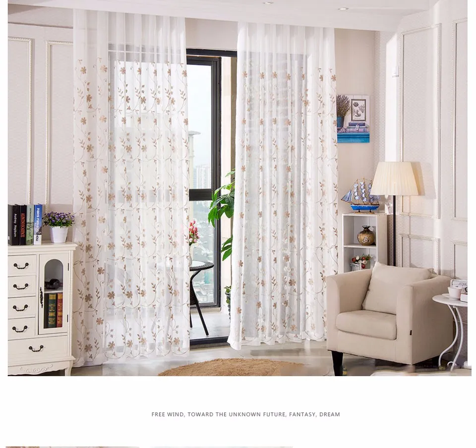Korean White Embroidered Voile Curtains For Bedroom Window Curtain Living Room Sheer Curtains White Blinds Custom Made7
