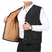 Толстый хлопок тонкий мужской зимний жилет без рукавов Мужская куртка для тела Мужская тёплая жилетка XL-4XL