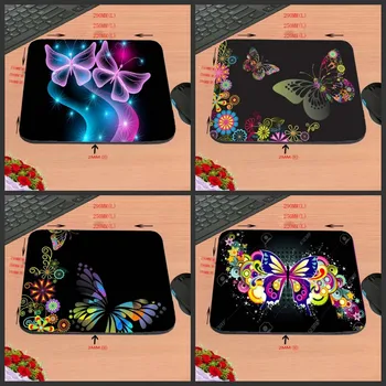 

DIY color butterfly art, office computer mouse pad notebook cushion antiskid rectangular rubber game, decorate desk as a