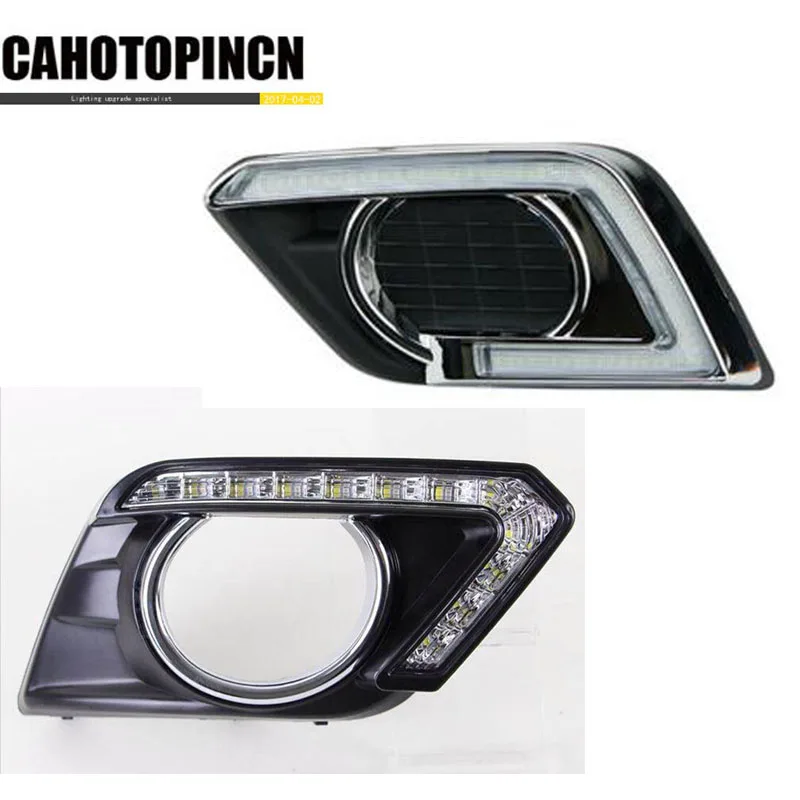 

Turn Signal style Relay 12V LED CAR DRL Daytime running lights with fog lamp hole for Nissan X-trail X trail Xtrail 2014 2015