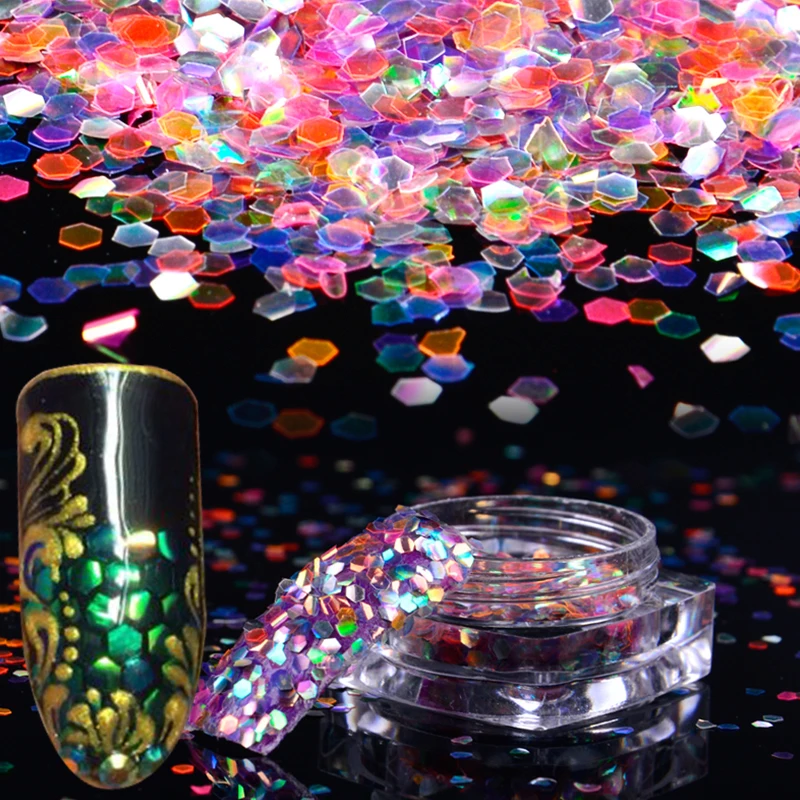 

Mixed Colors Mermaid Sequins Solvent Resistant Glitters Chameleon Nail Glitter Sequins Nail Paillettes Nail Sparkle Glitters