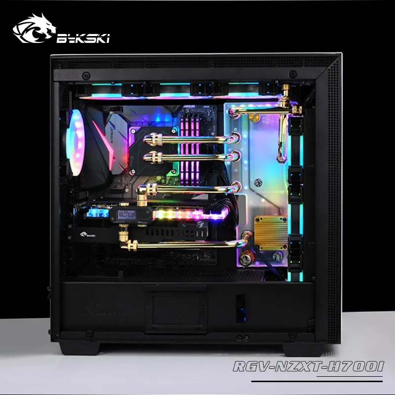 BYKSKI акриловая доска водяного канала решение использовать для NZXT H700B чехол компьютера для процессора и GPU Блок охлаждения/3PIN RGB светильник