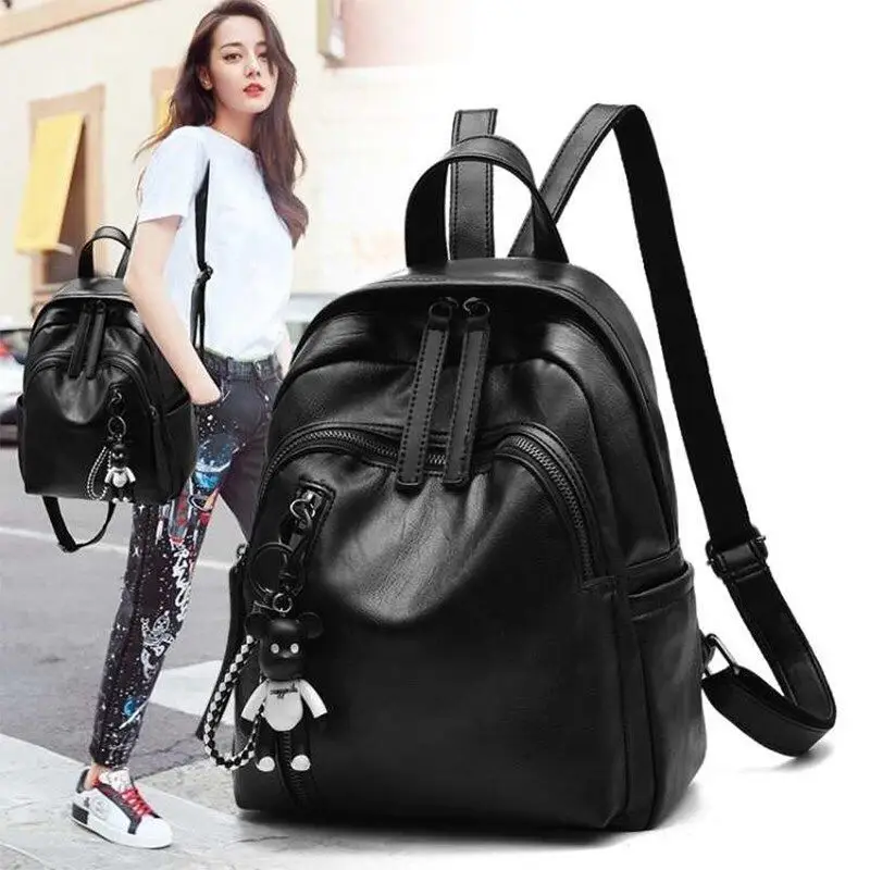 

Backpack Women Leather BackPacks 2019 Brand Summer Leisure Multi-Function BackPack Female Storage Bag for Teenage Grils Bags