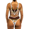 2022 African Dashiki Print One Piece Swimsuit Women High leg cut Swimwear Female Trikini Thong Monokini Brazilian Bathing Suit ► Photo 3/6
