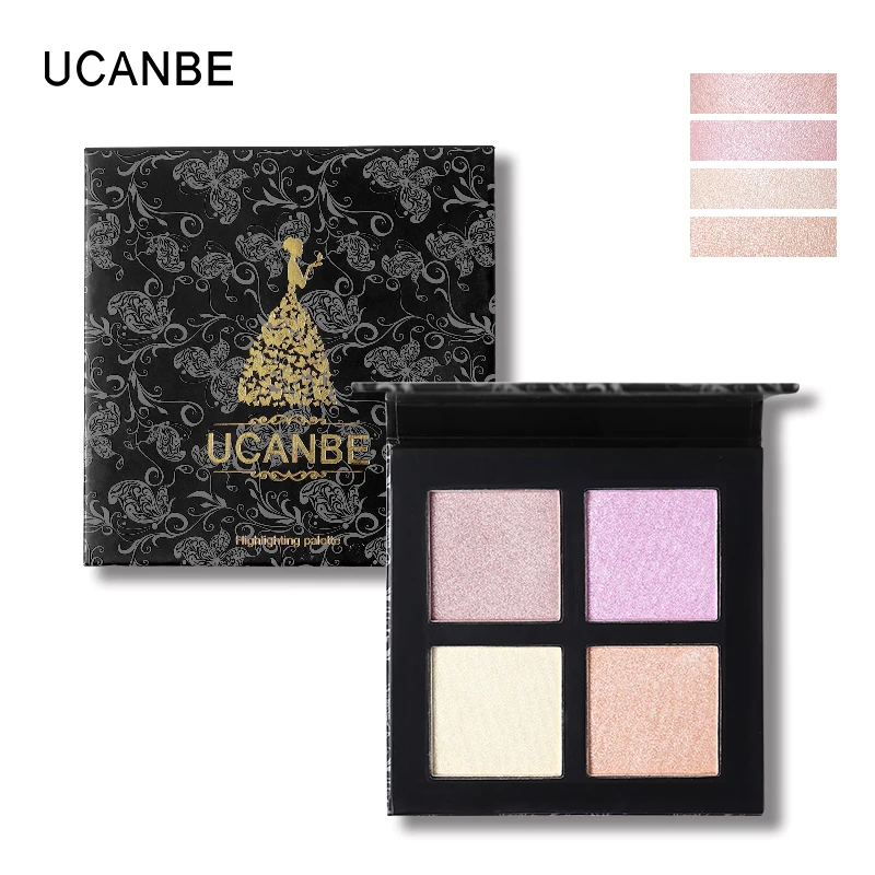

UCANBE Face Powder Illuminator Makeup 4 Color Powder Highlighter Palette Bronzer Highlight Contour