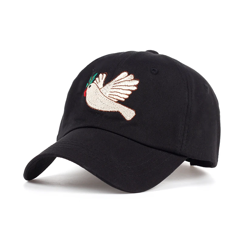 

TUNICA Brand 2017 New Peace Dove Cartoon Cap Women Baseball Caps Fashion Dad Hats Black Casual Cap cappello donna hip hop Hats