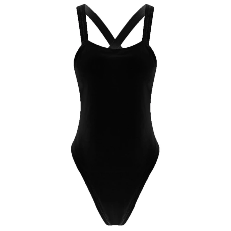 

Womens Swimsuits Sexy Cross High Cut Low Back One Piece Swimwear Bathing Suits