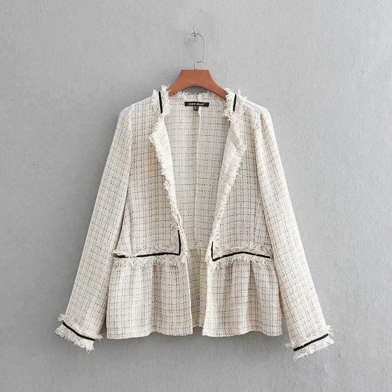 

Fashion women CC60-9062 European and American fashion tweed jacket