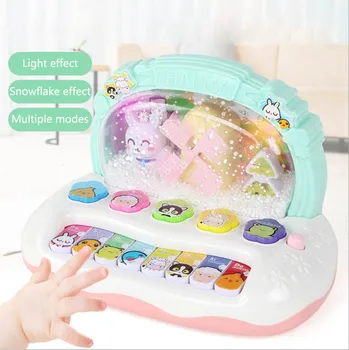 

Baby Keyboard Toy Cartoon Glowing Snowflake Music Plastic Electronic Organ Children Early Educational Puzzle Model Toys Gift