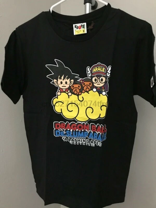 

Monkey Arale Dragon Goku milo black tee shirt size S-M Small medium Ape Bathing