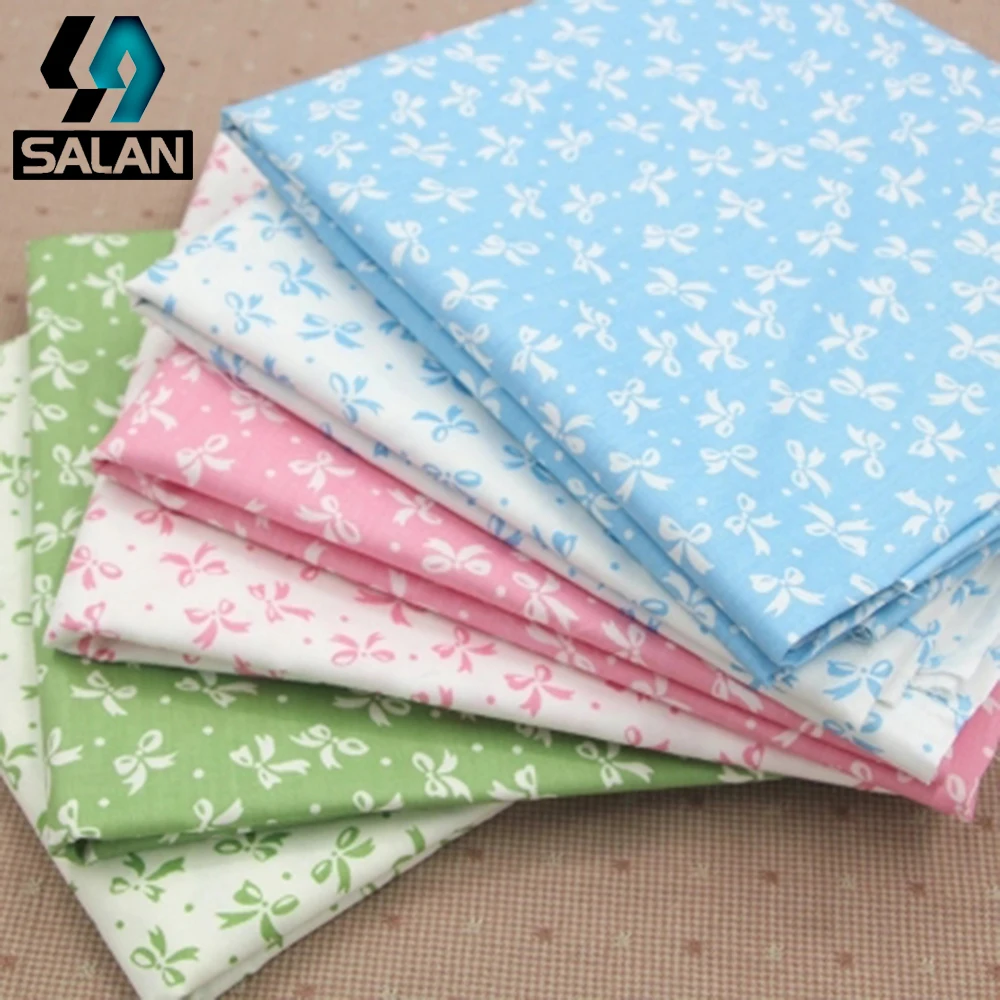 Shelf Bow Tie Twill Cotton Fabric Six Color Optional Floral Printed Clothing Household Goods 