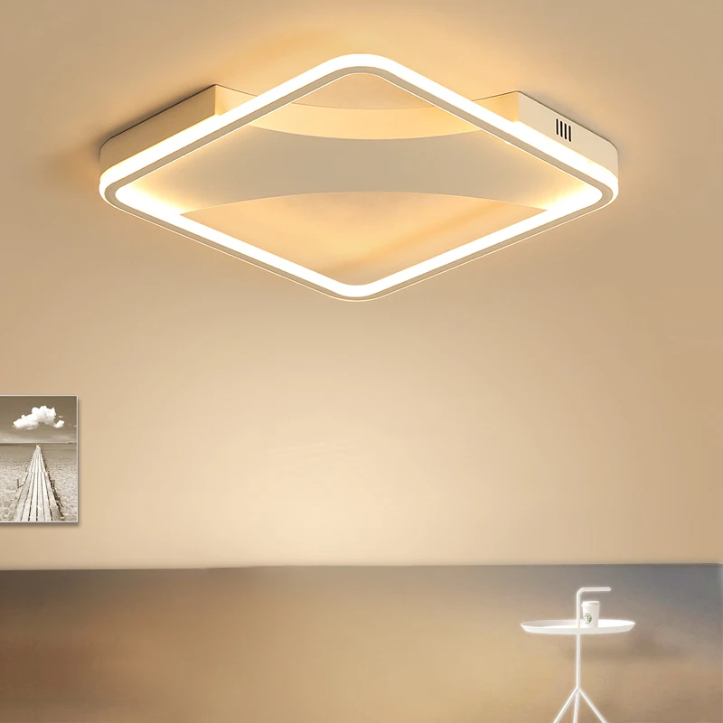 

Square/rectangle Modern Chandelier Lighting Black White lustre chandeliers ceiling ledLamp for Livingroom Bedroom led Chandelier