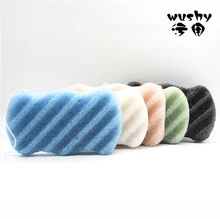 

Natural konjak twill Bathing puff WUSHY fatory direct deal sale high-quality colors Natural elements cleansing powder puff