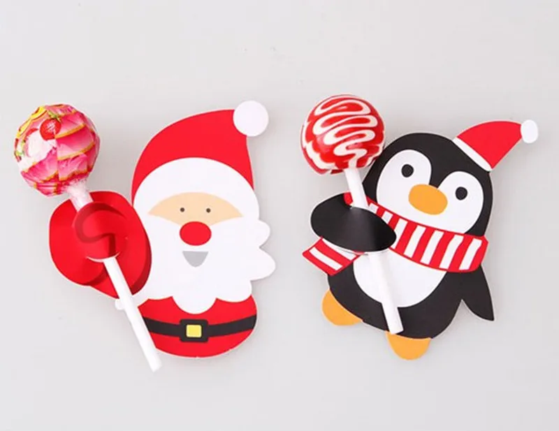 50pcs Christmas Santa Penguin Lollipop Stick Candy Paper DIY Party Decorations 50pcs Christmas Santa Penguin Lollipop Stick Candy Paper DIY Party Decorations