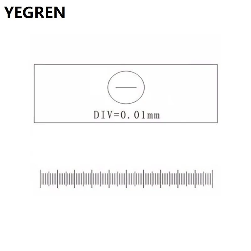 

0.01 mm Stage Micrometer Glass slide Reticle Measuring Calibration Ruler DIV=0.01mm for Biological Microscope Total 1mm