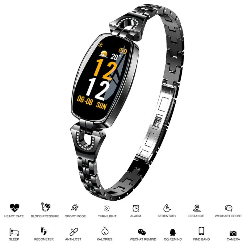 OOTDTY 2019 New H8 Women Smart Band fitness Bracelet Heart Rate Blood Pressure Measurement Tracker Fitness Health Smart Bracelet OOTDTY 2019 New H8 Women Smart Band fitness Bracelet Heart Rate Blood Pressure Measurement Tracker Fitness Health Smart Bracelet